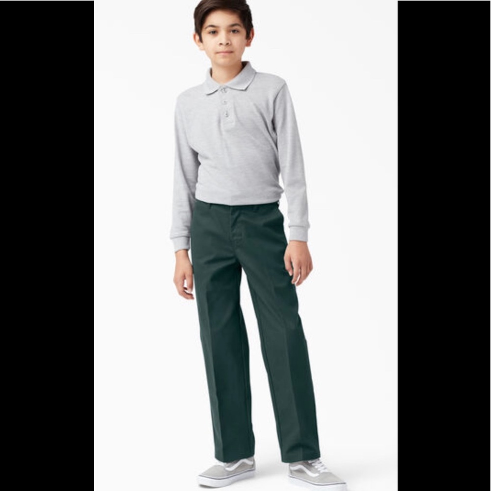 Dickies Boys Classic Fit Straight Leg Flat Front Pants